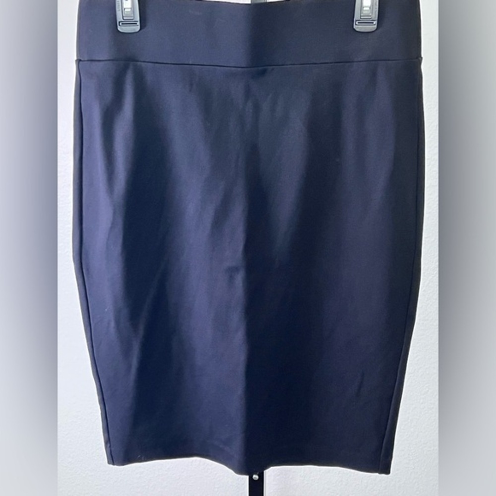 INC Elegant Black Pencil Skirt black stretch waist